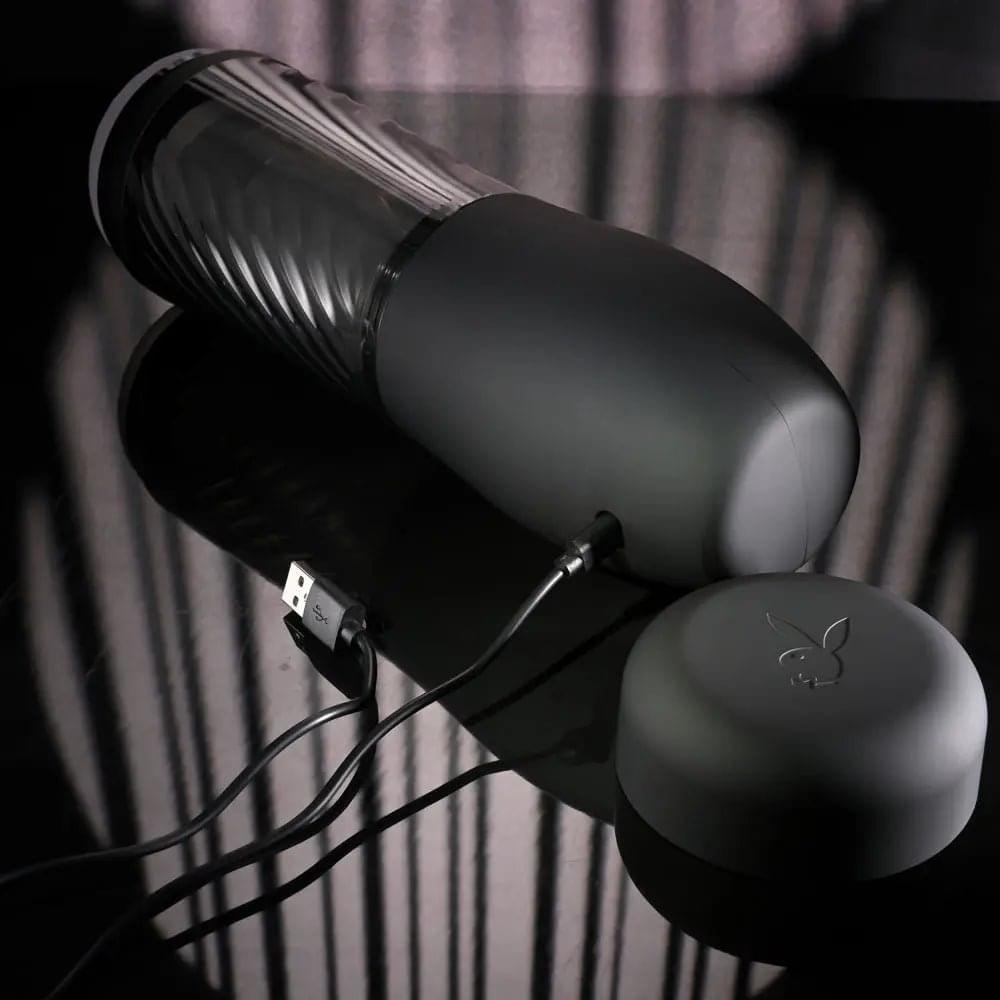 Playboy Pleasure WHIRLWIND -  USB Rechargeable Thrusting and Spinning Auto Stroker Playboy Pleasure Discreet Intimate Essentials.