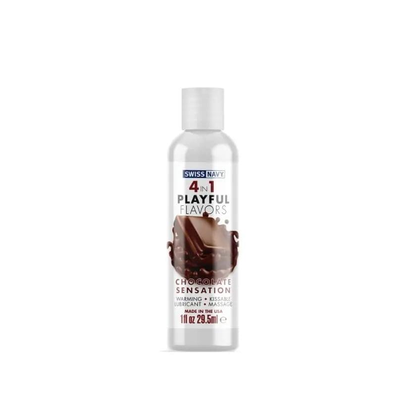Playful Flavours 4 In 1 Chocolate Sensation 1oz/29.5ml Swiss Navy Discreet Intimate Essentials.