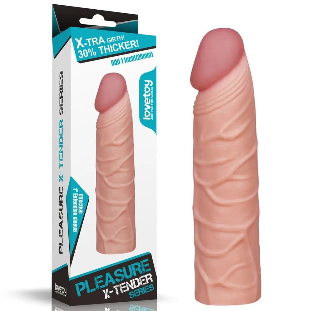 Pleasure X-Tender 1'' Sleeve -  2.5 cm (1'') Penis Extension Sleeve Lovetoy Discreet Intimate Essentials.