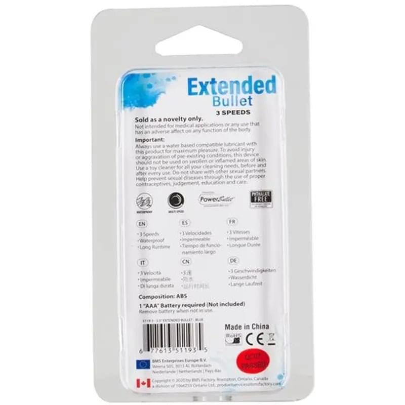 Power Bullet Extended 9cm 3 Speed Teal PowerBullet Discreet Intimate Essentials.