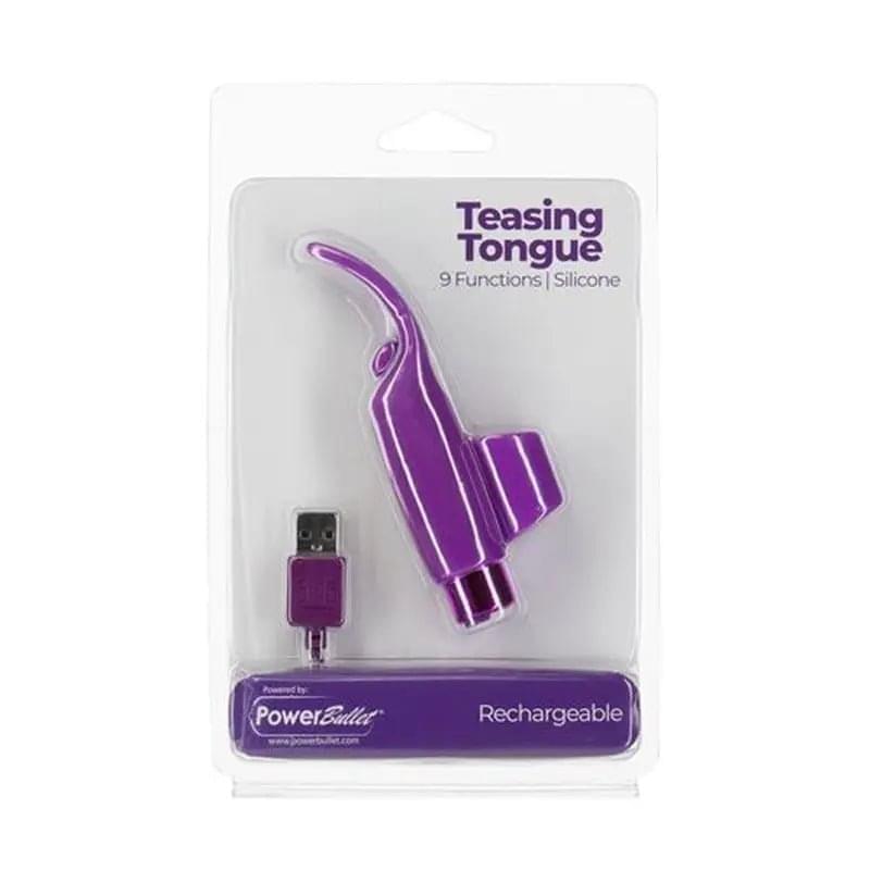 Power Bullet Teasing Tongue  w Rechargeable Bullet Purple PowerBullet Discreet Intimate Essentials.