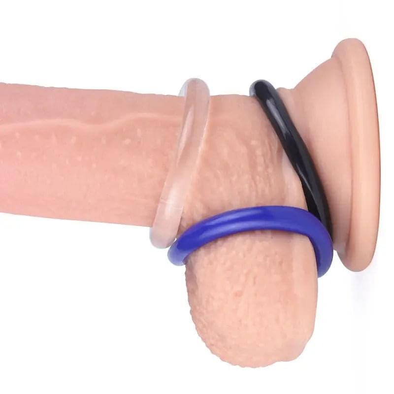 Power Plus Triple Donut Ring Set -  Cock Rings - Set of 3 Lovetoy Discreet Intimate Essentials.