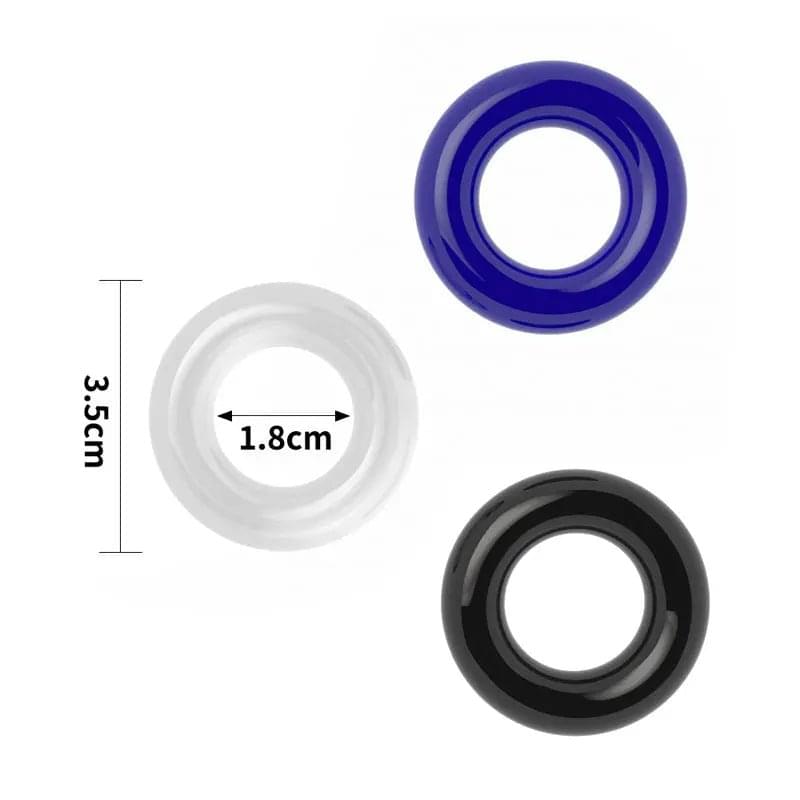 Power Plus Triple Donut Ring Set -  Cock Rings - Set of 3 Lovetoy Discreet Intimate Essentials.