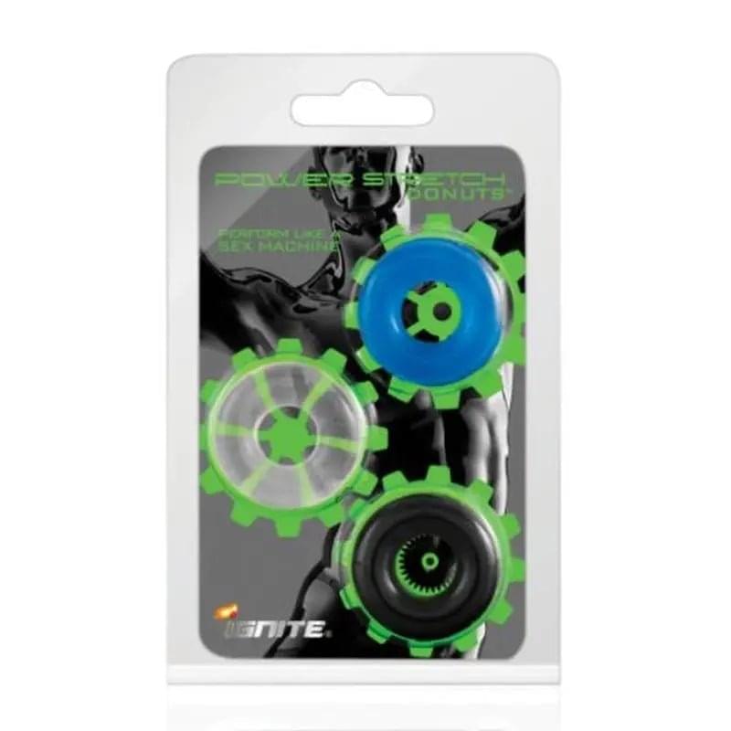 Power Stretch Donuts 3 Pc Multi Colour Si Novelties Discreet Intimate Essentials.