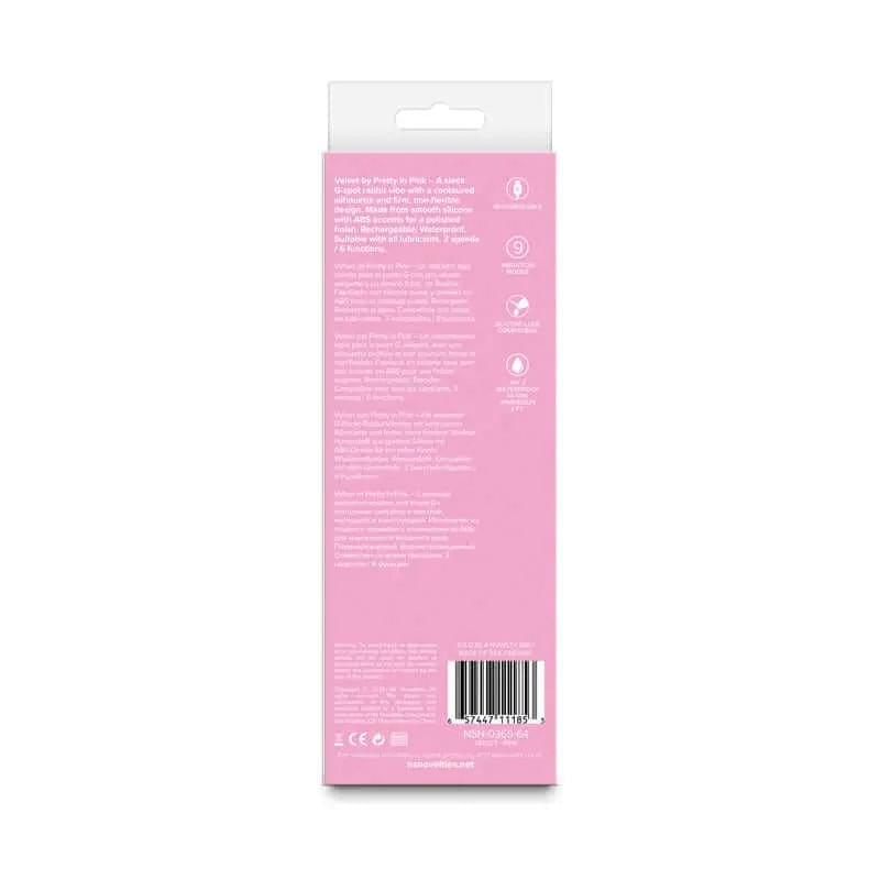 Pretty in  Velvet -  -  18.7 cm USB Rechargeable Rabbit Vibrator NS Novelties Discreet Intimate Essentials.