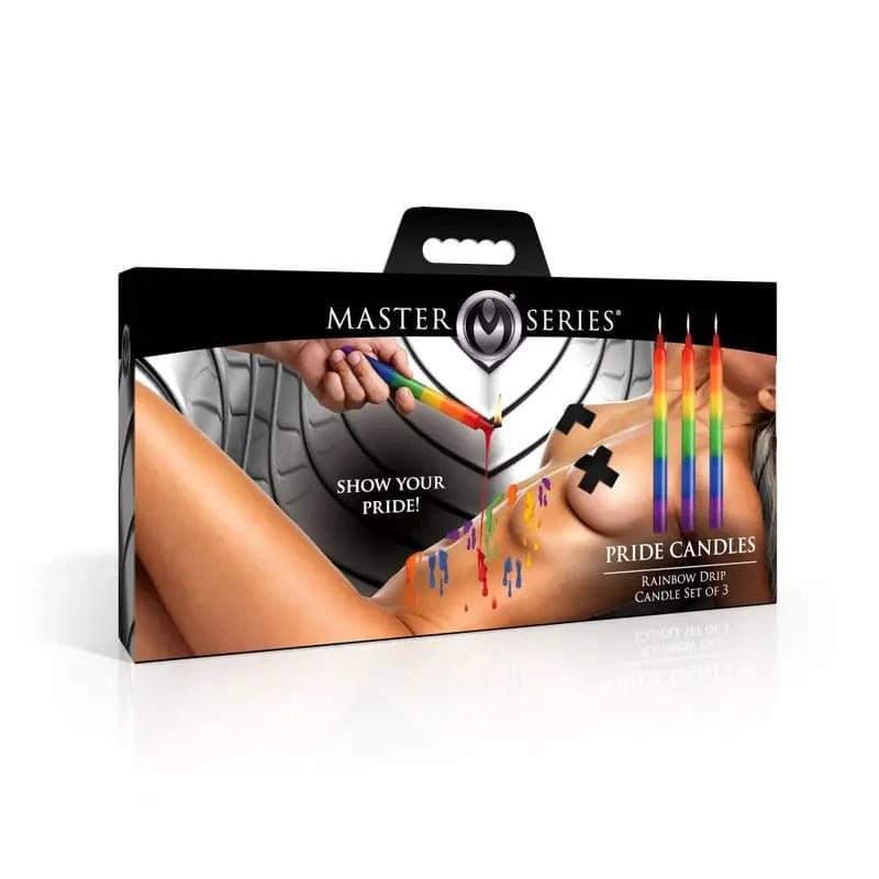 Pride Candles Rainbow Drip Candle 3 Pc Master Series Discreet Intimate Essentials.