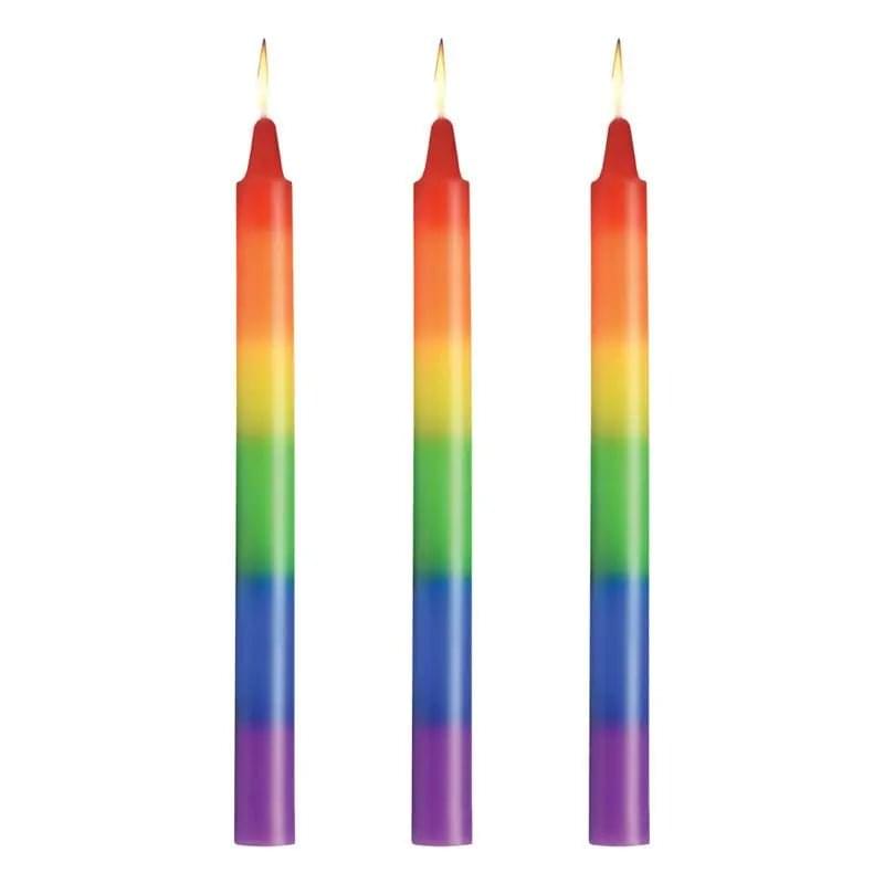 Pride Candles Rainbow Drip Candle 3 Pc Master Series Discreet Intimate Essentials.