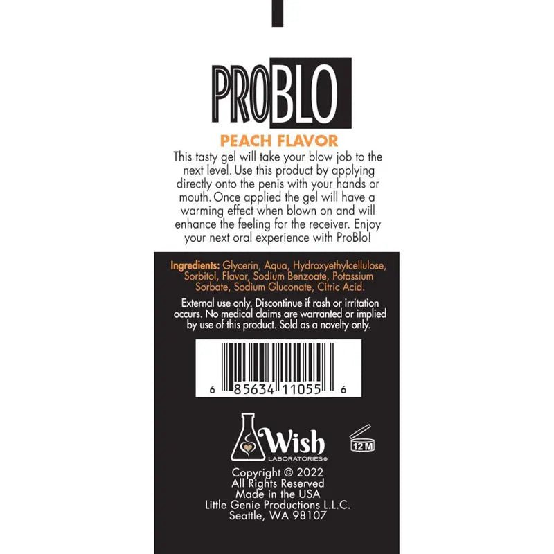Shop affordable quality ProBlo Oral Pleasure Gel - Peach Flavoured Blowjob Gel - 29 ml Tube - Discreet Intimate Essentials - LOTIONS & LUBES - Little Genie