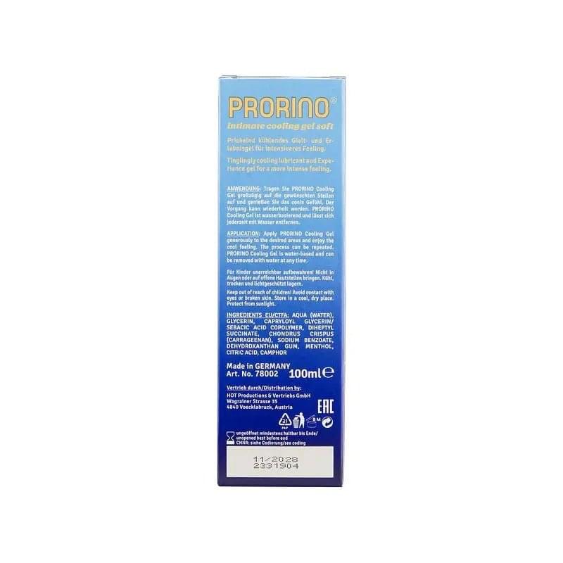 PRORINO Cooling Gel Soft 100ml Hot Ero Discreet Intimate Essentials.