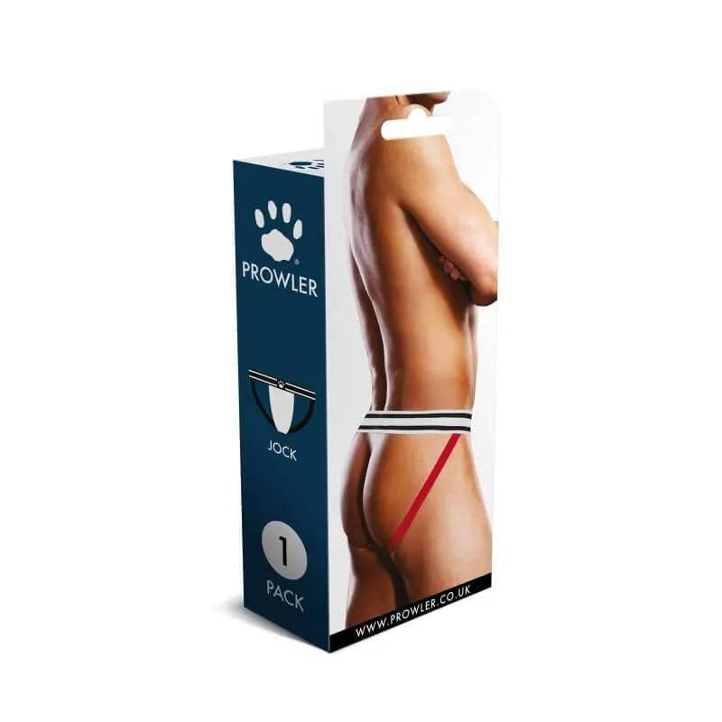 Prowler Jock White/Red Prowler Discreet Intimate Essentials.