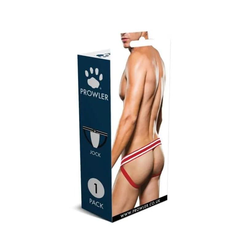 Prowler Jock White/Red Prowler Discreet Intimate Essentials.