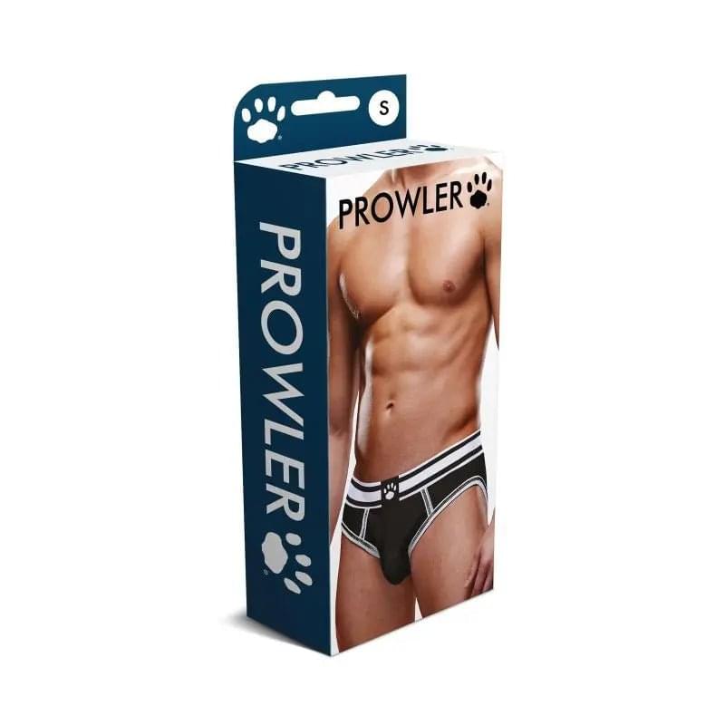Prowler Open Back Brief Black/White Prowler Discreet Intimate Essentials.