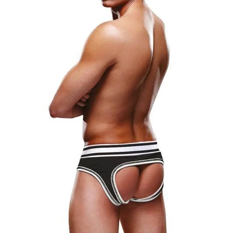 Prowler Open Brief Black/White Prowler Discreet Intimate Essentials.