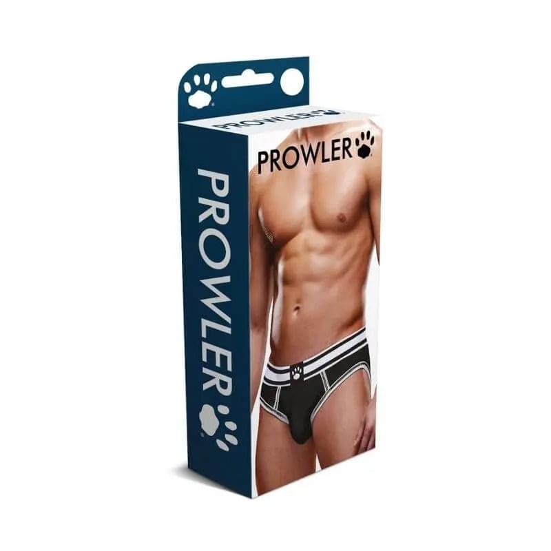 Prowler Open Brief Black/White Prowler Discreet Intimate Essentials.