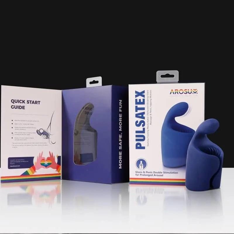 PulsateX Rechargeable Male Shaft and Glans Stimulator Arosum Discreet Intimate Essentials.