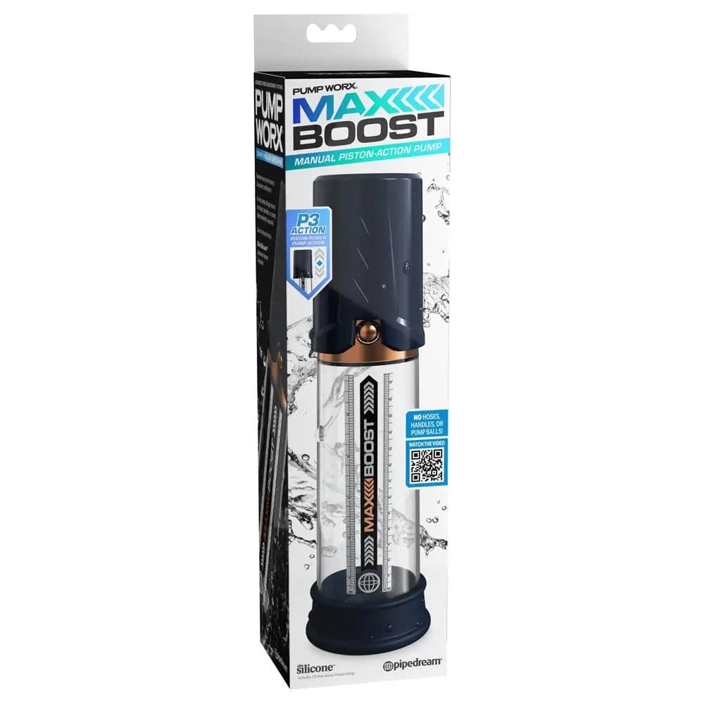 Pump Worx Max Boost -  -  Penis Pump Pipedream Discreet Intimate Essentials.