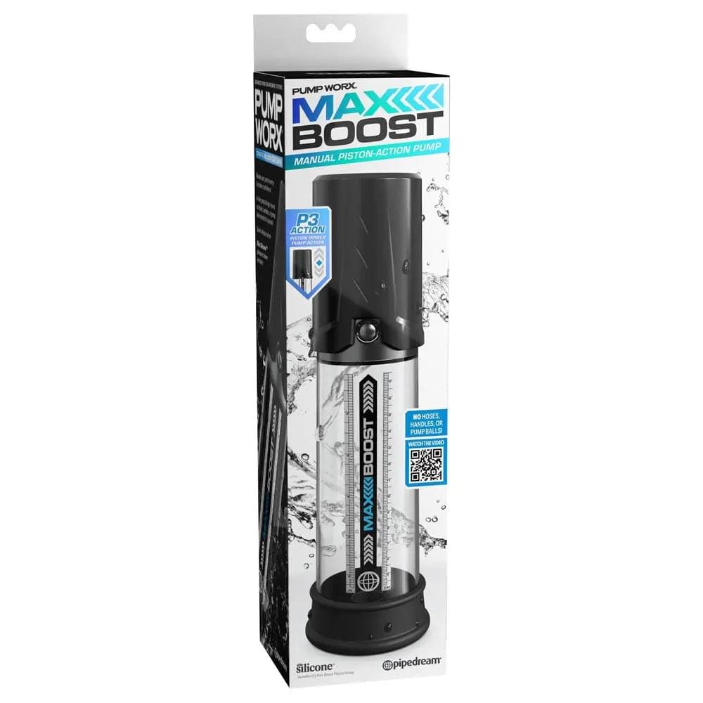 Pump Worx Max Boost -  -  Penis Pump Pipedream Discreet Intimate Essentials.