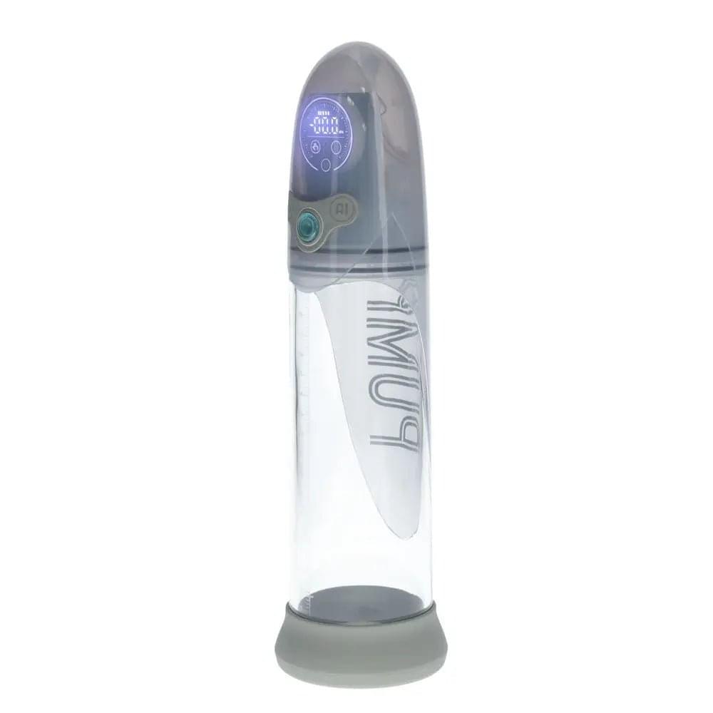 PUMPED Aqua-Pro Auto Pump - Grey - Grey/Clear USB Rechargeable AI-Enabled Submersible Auto Penis Pump Shots Toys Discreet Intimate Essentials.