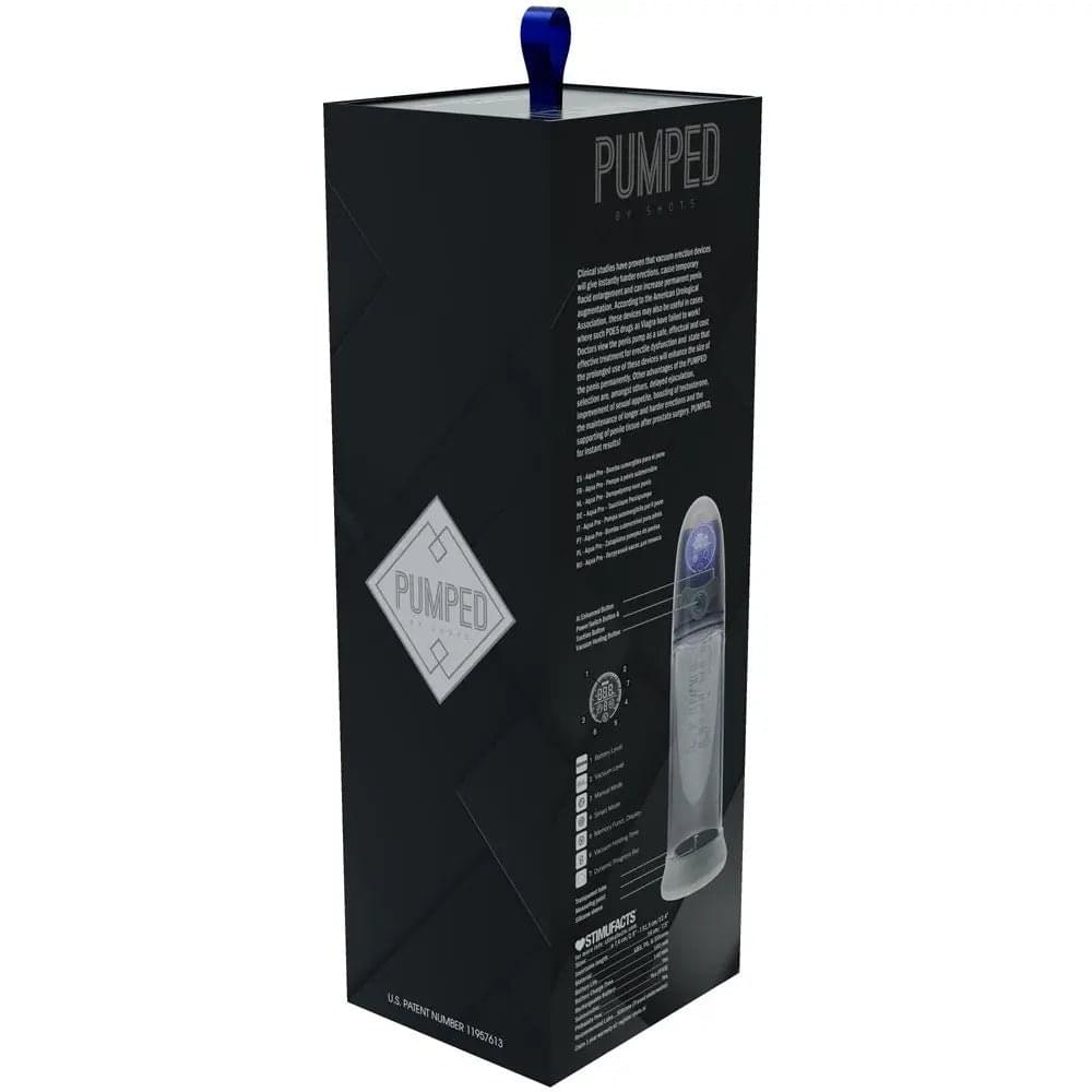 PUMPED Aqua-Pro Auto Pump - Grey - Grey/Clear USB Rechargeable AI-Enabled Submersible Auto Penis Pump Shots Toys Discreet Intimate Essentials.