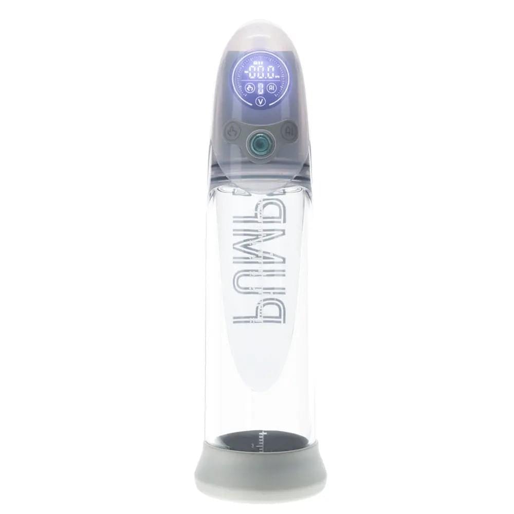 PUMPED Aqua-Pro Auto Pump - Grey - Grey/Clear USB Rechargeable AI-Enabled Submersible Auto Penis Pump Shots Toys Discreet Intimate Essentials.