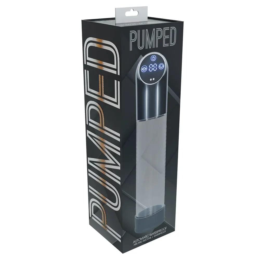 PUMPED Automatic Waterproof Pump - Gun Metal - Gunmetal/Clear USB Rechargeable Automatic Penis Pump Shots Toys Discreet Intimate Essentials.