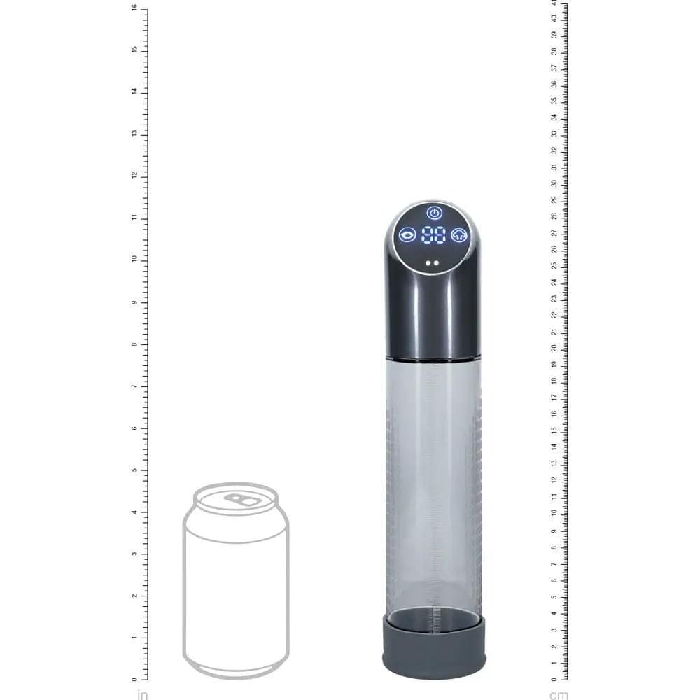 PUMPED Automatic Waterproof Pump - Gun Metal - Gunmetal/Clear USB Rechargeable Automatic Penis Pump Shots Toys Discreet Intimate Essentials.
