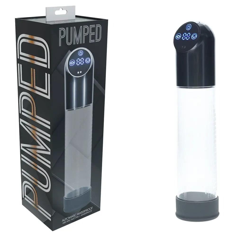 PUMPED Automatic Waterproof Pump - Gun Metal - Gunmetal/Clear USB Rechargeable Automatic Penis Pump Shots Toys Discreet Intimate Essentials.