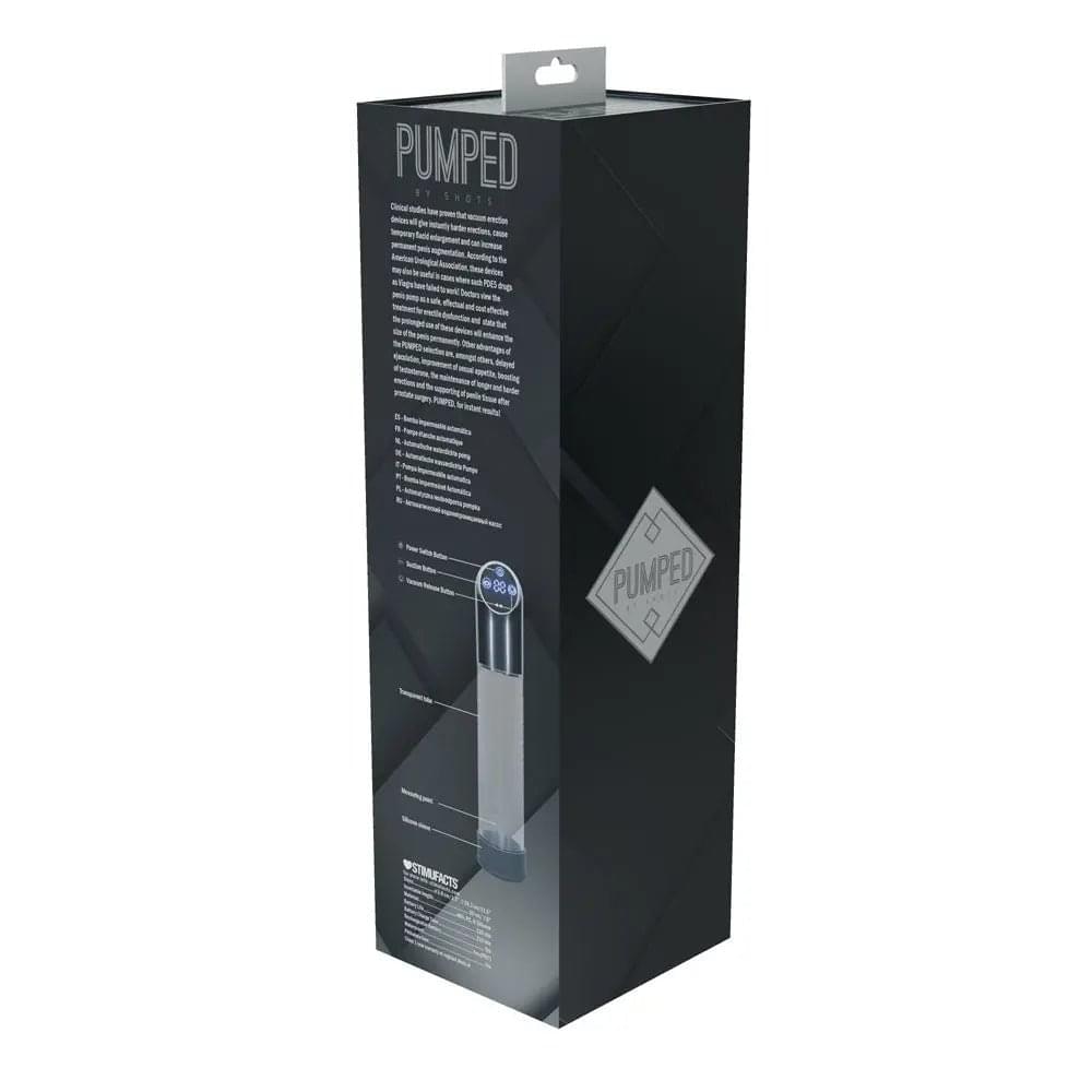 PUMPED Automatic Waterproof Pump - Gun Metal - Gunmetal/Clear USB Rechargeable Automatic Penis Pump Shots Toys Discreet Intimate Essentials.