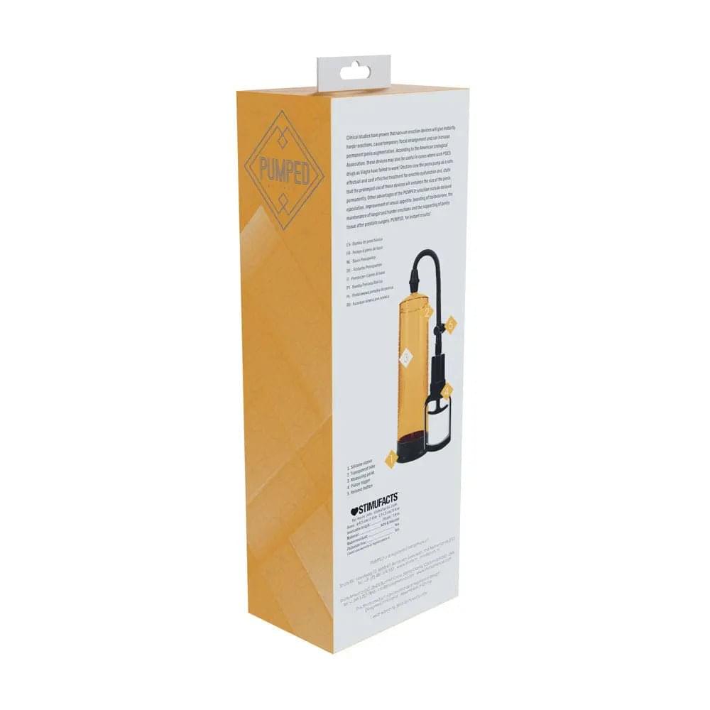 PUMPED Basic Pump 2 - Orange - Orange Penis Pump Shots Toys Discreet Intimate Essentials.