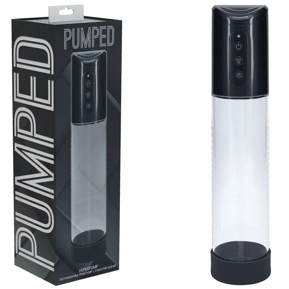 PUMPED Hyperpump Automatic Pump - Gunmetal - Gunmetal Grey USB Rechargeable Auto Penis Pump Shots Toys Discreet Intimate Essentials.