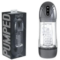 PUMPED SonicPull - Gunmetal - Gunmetal Grey/Clear USB Rechargeable Sucking And Vibrating Auto Masturbator Shots Toys Discreet Intimate Essentials.