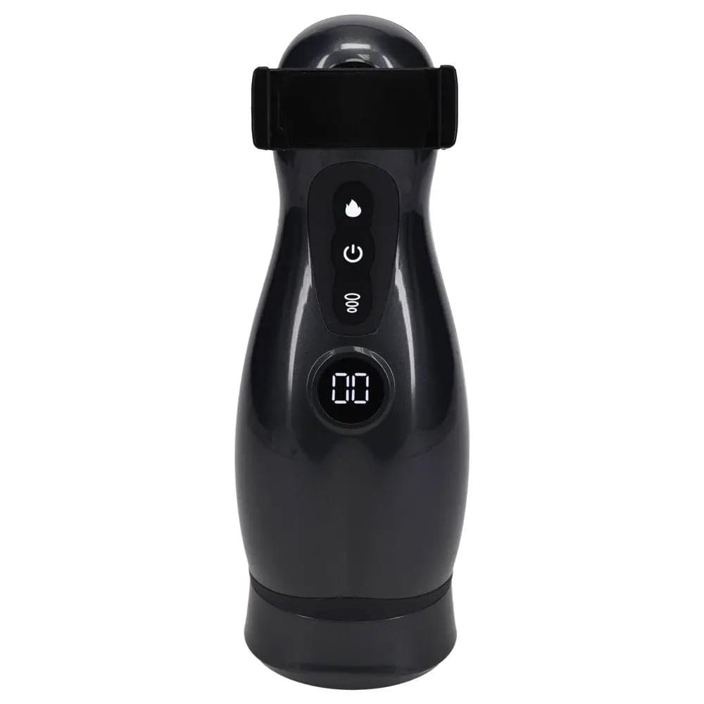PUMPED Virtuo - Gunmetal - Gunmetal Grey/Clear USB Rechargeable Sucking And Vibrating Auto Masturbator Shots Toys Discreet Intimate Essentials.