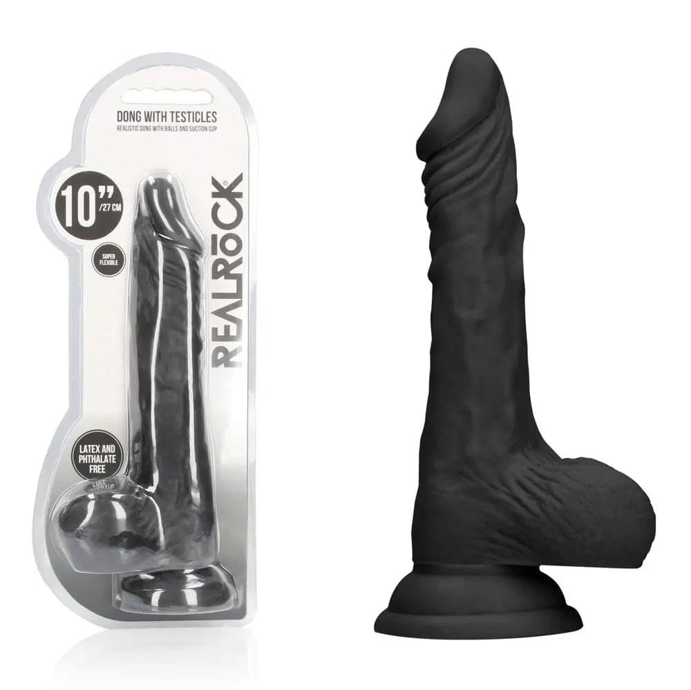 REALROCK 10'' Realistic Dong with Balls -  -  25.4 cm Dong Shots Toys Discreet Intimate Essentials.