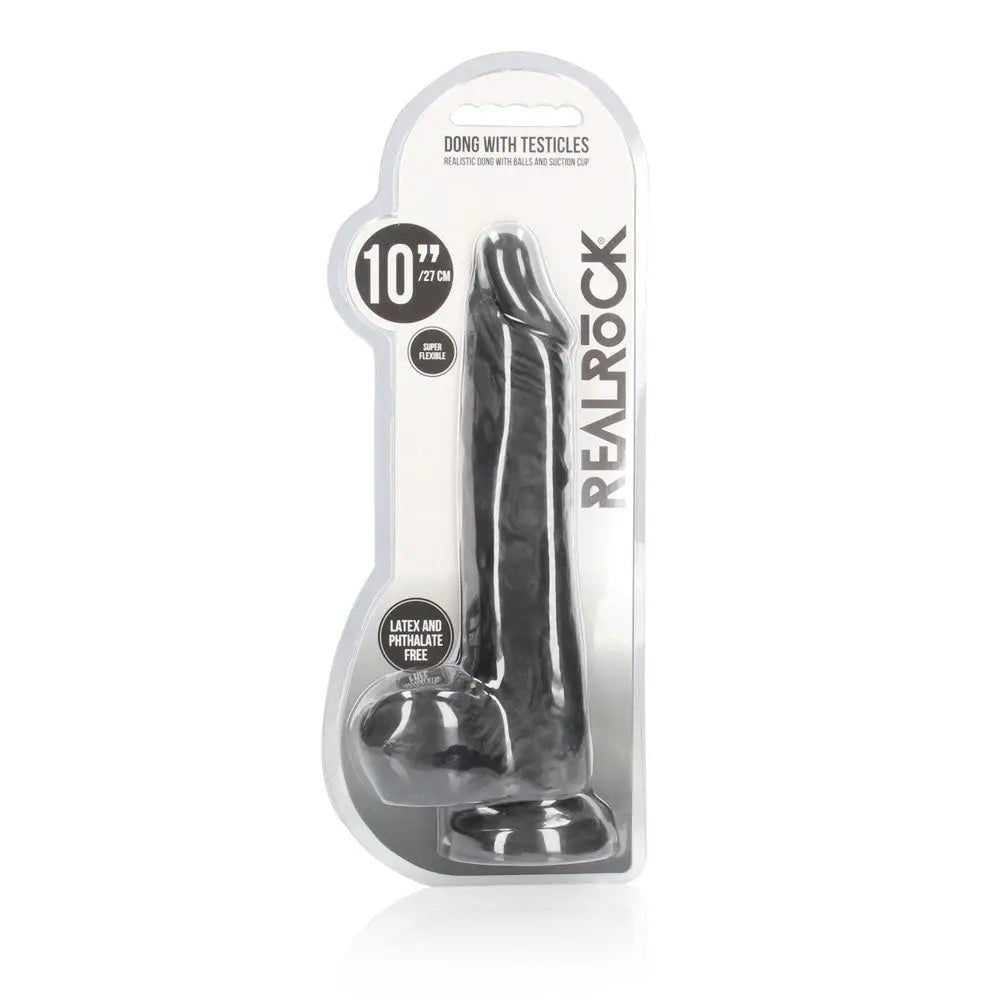 Shop affordable quality REALROCK 10'' Realistic Dong with Balls - 25.4 cm Dong - Discreet Intimate Essentials - DONGS - Shots Toys