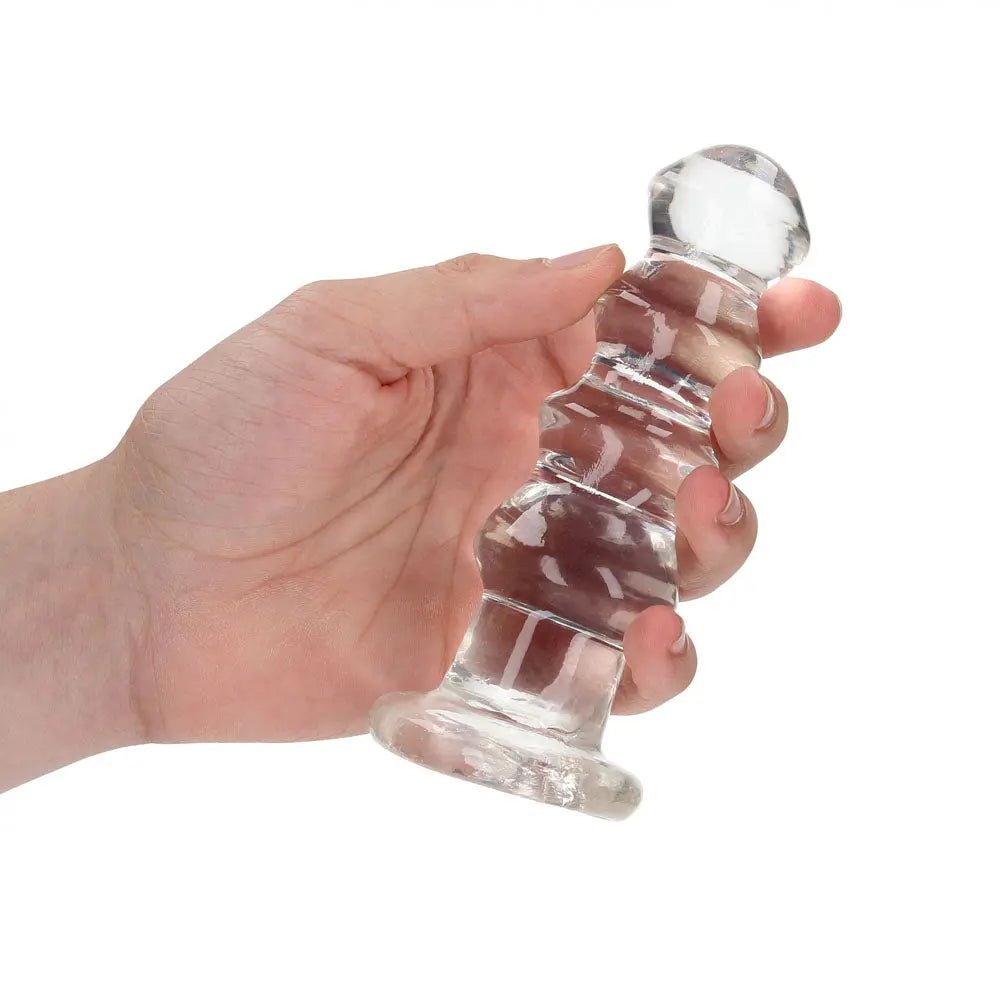 Shop affordable quality REALROCK 14 cm Curvy Anal Plug - Transparent - 14 cm (4.5'') Butt Plug - Discreet Intimate Essentials - ANAL TOYS - Shots Toys