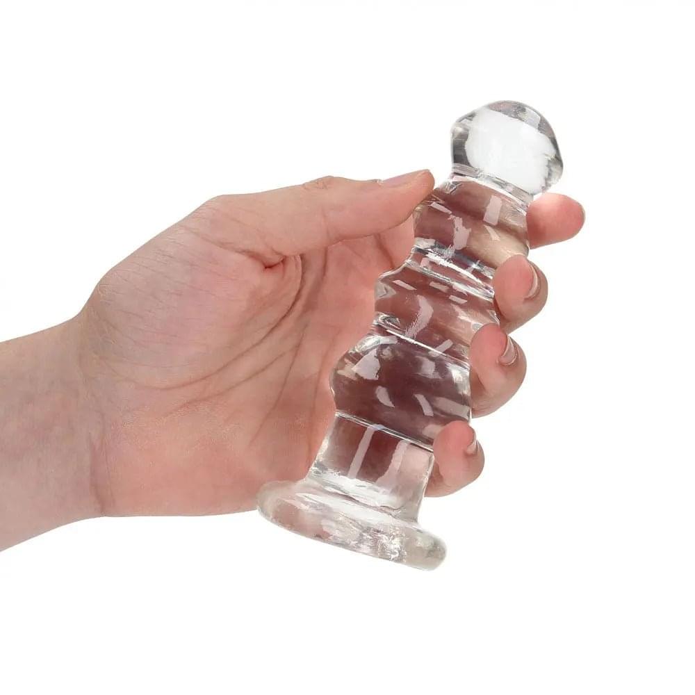 REALROCK 14 cm Curvy Anal Plug - Transparent -  14 cm (4.5'') Butt Plug Shots Toys Discreet Intimate Essentials.