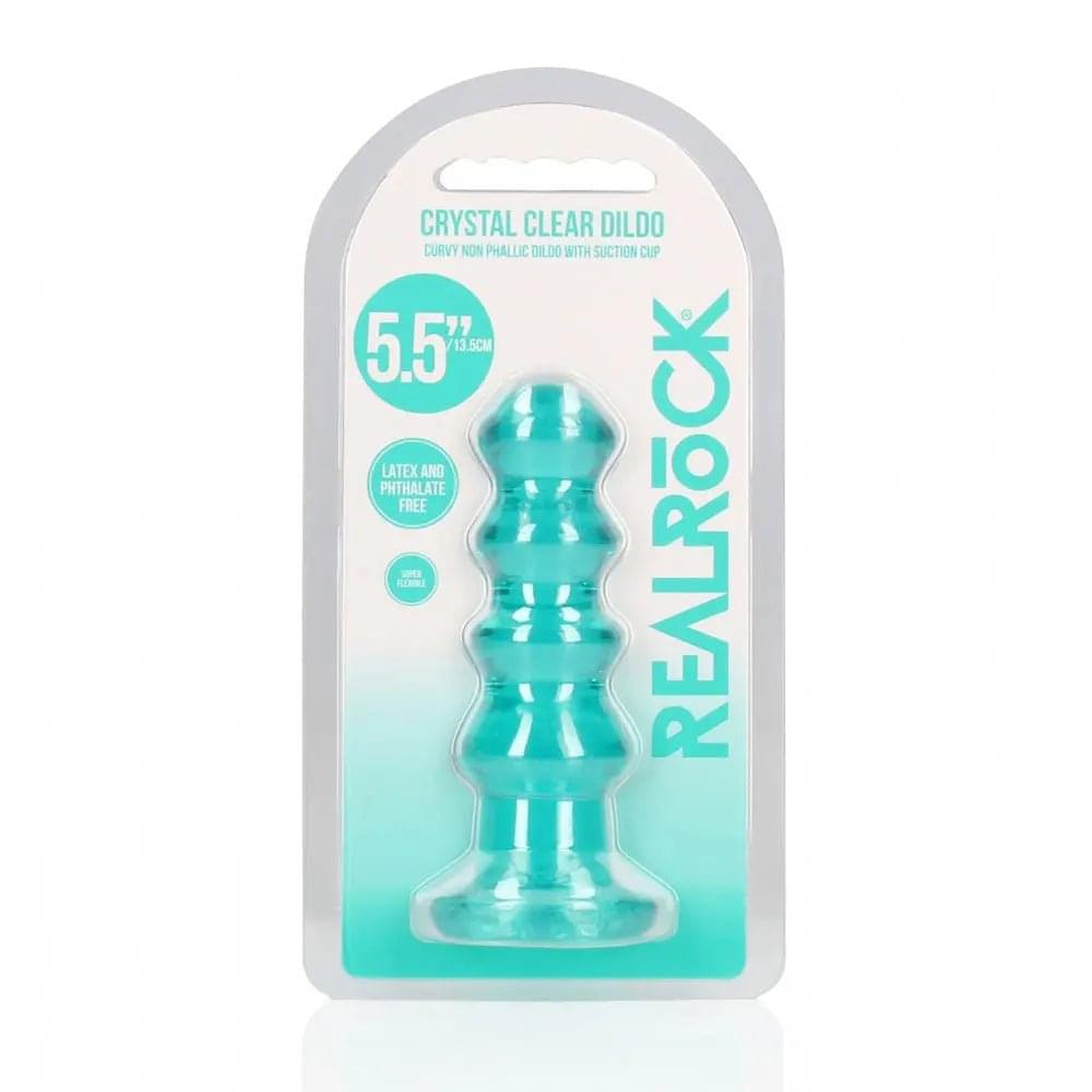 REALROCK 14 cm Curvy Anal Plug - Turquoise - Turquoise 14 cm (4.5'') Butt Plug Shots Toys Discreet Intimate Essentials.
