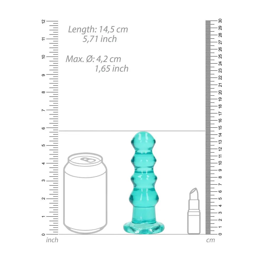 Shop affordable quality REALROCK 14 cm Curvy Anal Plug - Turquoise - Turquoise 14 cm (4.5'') Butt Plug - Discreet Intimate Essentials - ANAL TOYS - Shots Toys