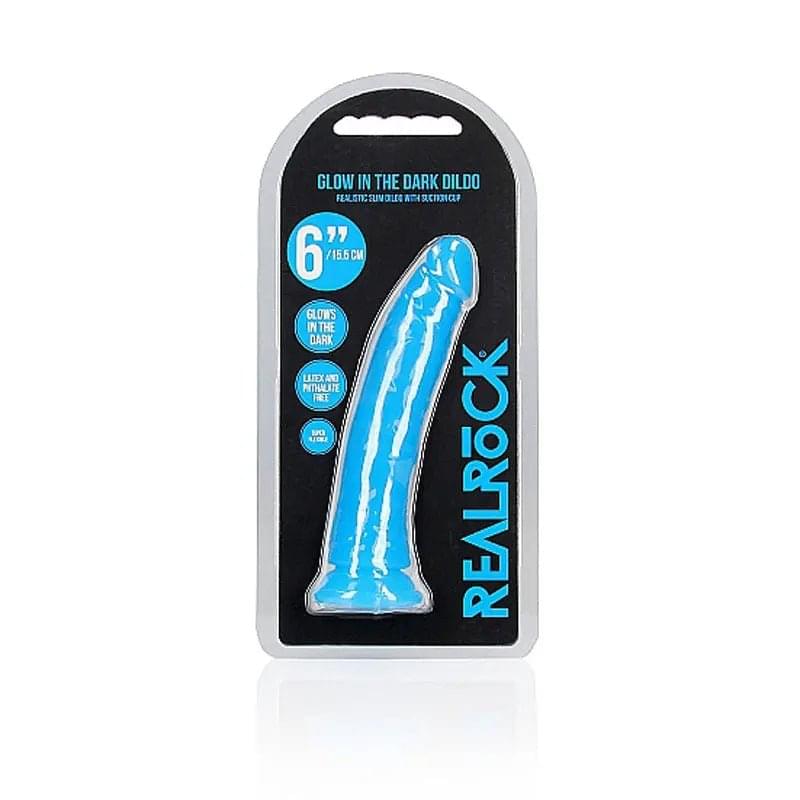 REALROCK 15.5 cm Slim Glow in the Dark Neon -  - Glow in Dark  15.5 cm (6'') Dong Shots Toys Discreet Intimate Essentials.