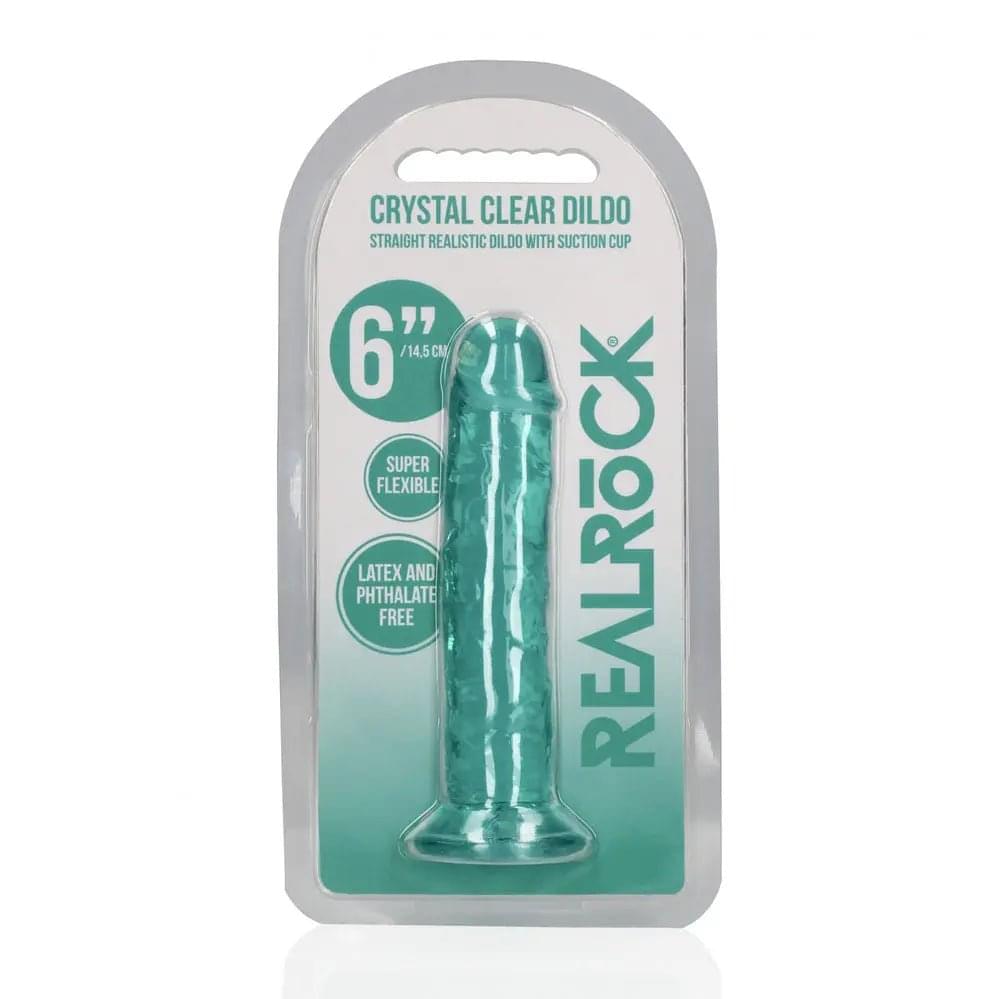 REALROCK 15.5 cm Straight Dildo - Turquoise - Turquoise 15.5 cm (6'') Dong Shots Toys Discreet Intimate Essentials.