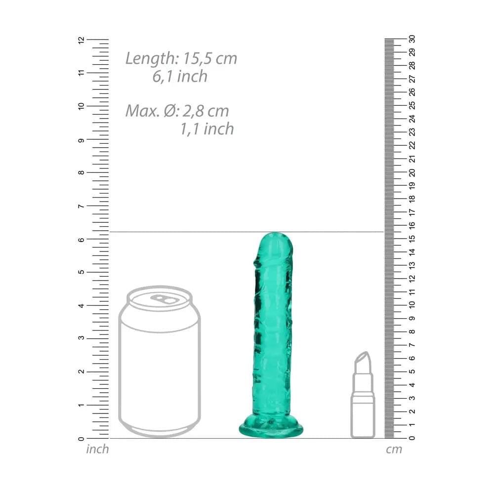 REALROCK 15.5 cm Straight Dildo - Turquoise - Turquoise 15.5 cm (6'') Dong Shots Toys Discreet Intimate Essentials.