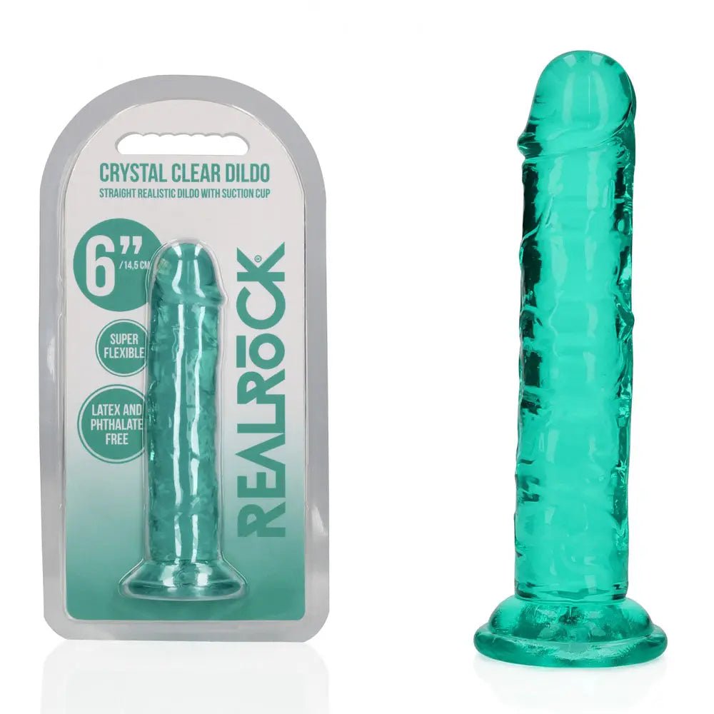Shop affordable quality REALROCK 15.5 cm Straight Dildo - Turquoise - Turquoise 15.5 cm (6'') Dong - Discreet Intimate Essentials - DONGS - Shots Toys