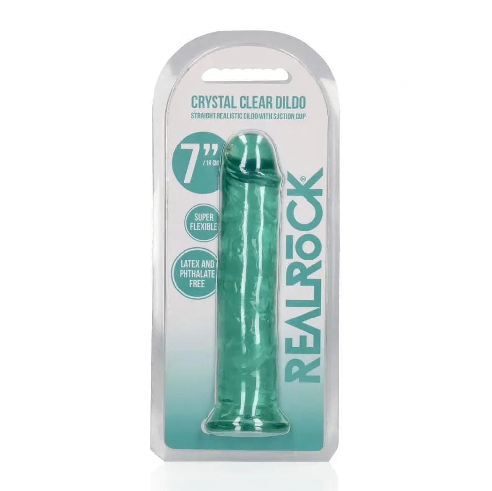 REALROCK 18 cm Straight Dildo - Turquoise - Turquoise 18 cm (7'') Dong Shots Toys Discreet Intimate Essentials.
