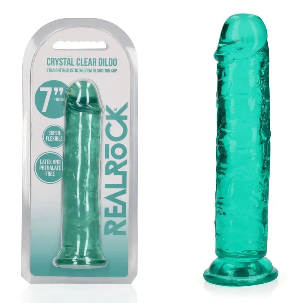 REALROCK 18 cm Straight Dildo - Turquoise - Turquoise 18 cm (7'') Dong Shots Toys Discreet Intimate Essentials.