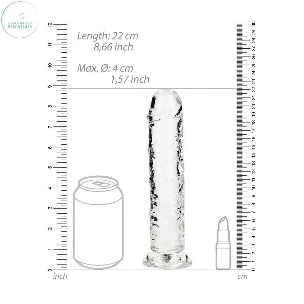 REALROCK 20 cm Straight Dildo - Transparent -  20 cm (8'') Dong Shots Toys Discreet Intimate Essentials.