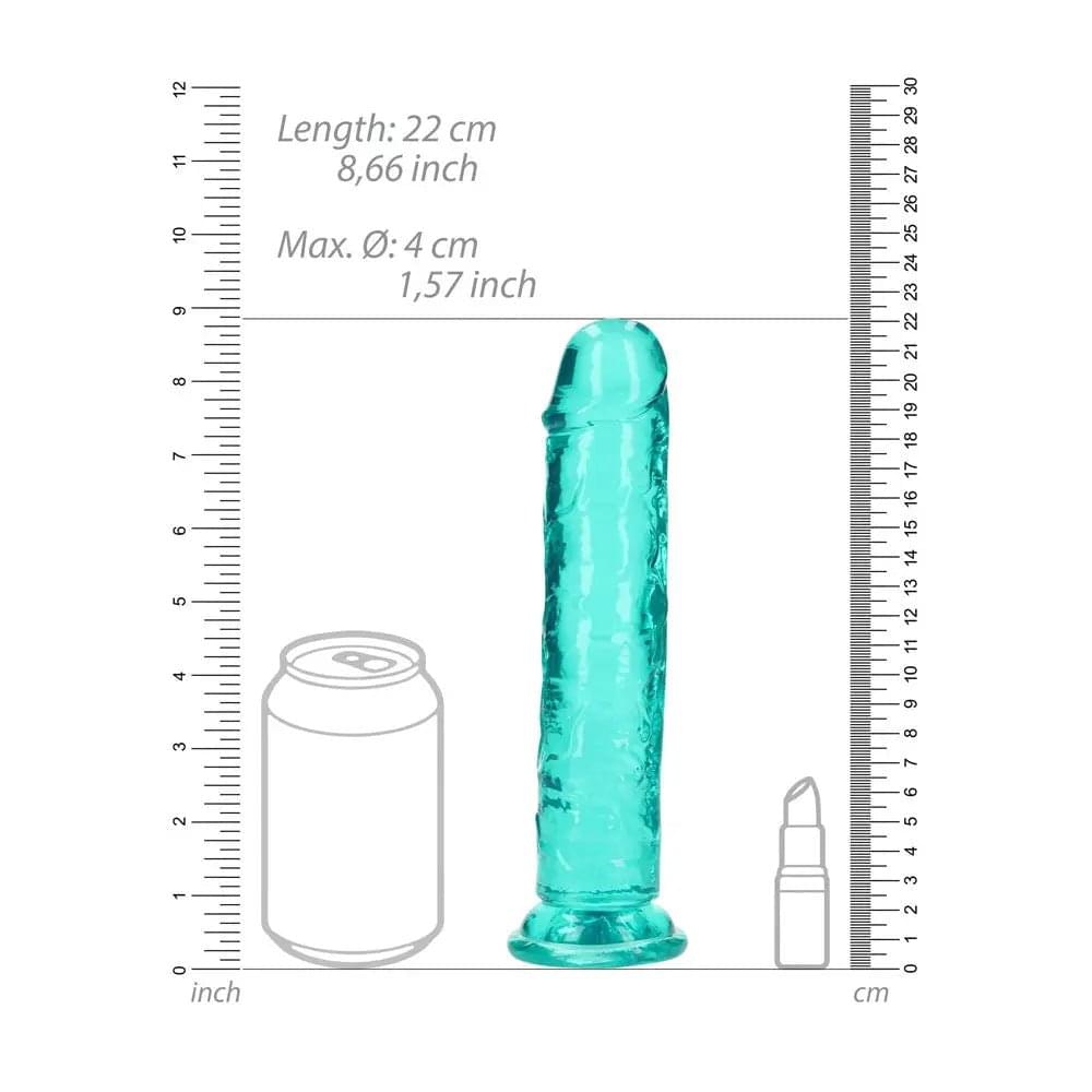 REALROCK 20 cm Straight Dildo - Turquoise - Turquoise 20 cm (8'') Dong Shots Toys Discreet Intimate Essentials.