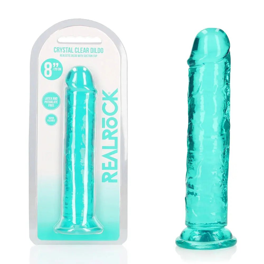 Shop affordable quality REALROCK 20 cm Straight Dildo - Turquoise - Turquoise 20 cm (8'') Dong - Discreet Intimate Essentials - DONGS - Shots Toys