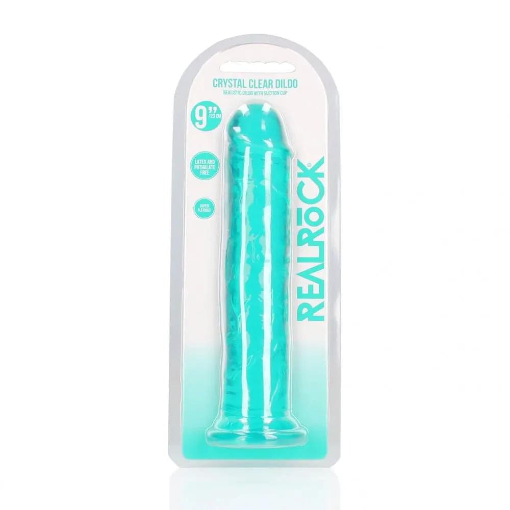 REALROCK 25 cm Straight Dildo - Turquoise - Turquoise 25 cm (10'') Dong Shots Toys Discreet Intimate Essentials.