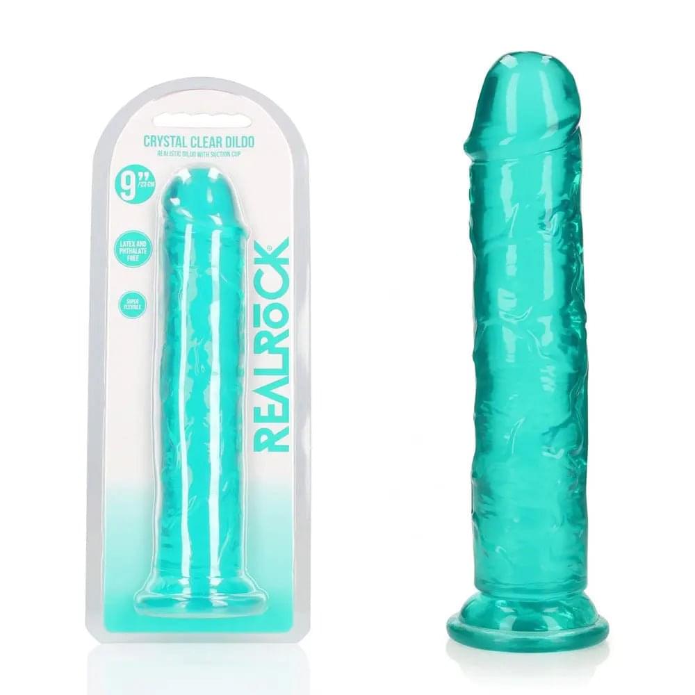 REALROCK 25 cm Straight Dildo - Turquoise - Turquoise 25 cm (10'') Dong Shots Toys Discreet Intimate Essentials.