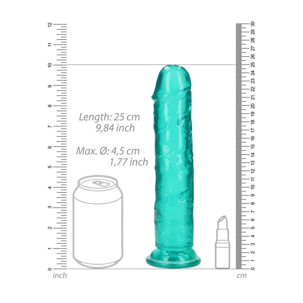 REALROCK 25 cm Straight Dildo - Turquoise - Turquoise 25 cm (10'') Dong Shots Toys Discreet Intimate Essentials.